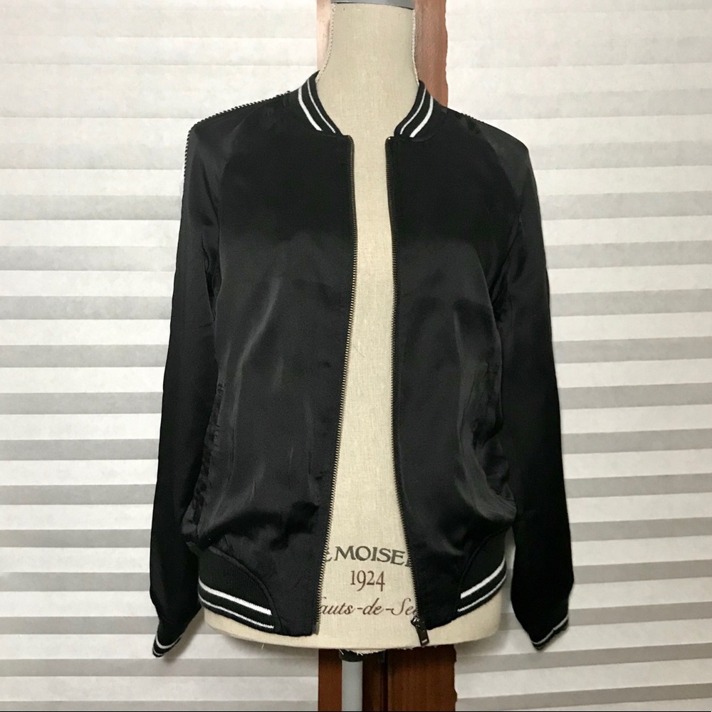 American Eagle Stripe Detail Bomber Jacket